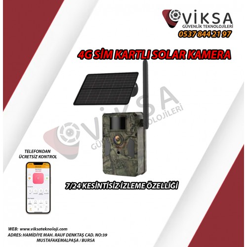 VK222 4G (GPS) ÖZELLİKLİ SOLAR PANELLİ FOTOKAPAN (UCON)