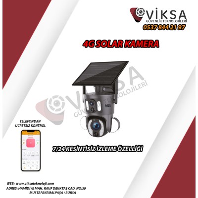 VK 224 4G ÇİFT LENS (10X OPTİK ZOOM) SOLAR PANELLİ PTZ KAMERA (UBOX)