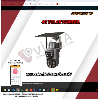 VK 238 4G ÇİFT LENS SOLAR PANELLİ PTZ KAMERA (UBOX)