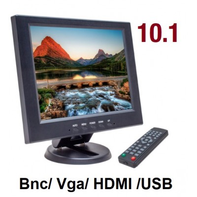  Hdmi Vga Bnc Usb Girişli 10.1 inç Monitör 12 Volt 