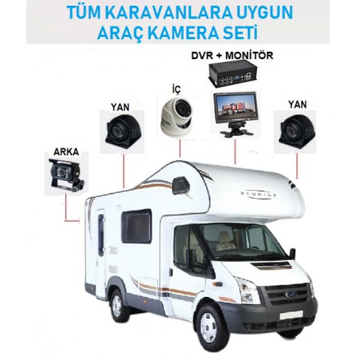 AR-20   4 Kameralı Kayıtlı Karavan Kamera Sistemi
