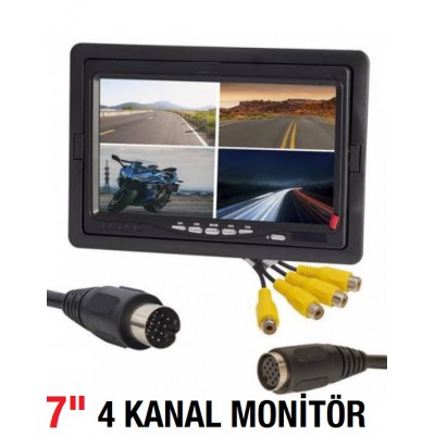 WM-04 7 inç 4 Kanal Quad Araç Monitörü