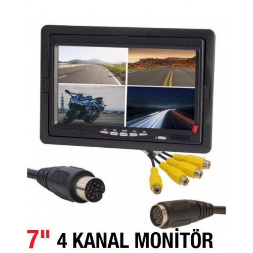 WM-04 7 inç 4 Kanal Quad Araç Monitörü
