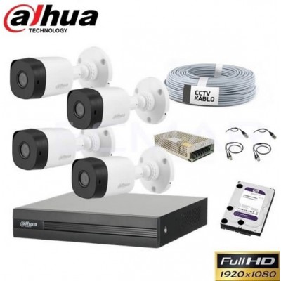 Dahua 4 Kameralı Hdcvi 1080p Paket Sistem